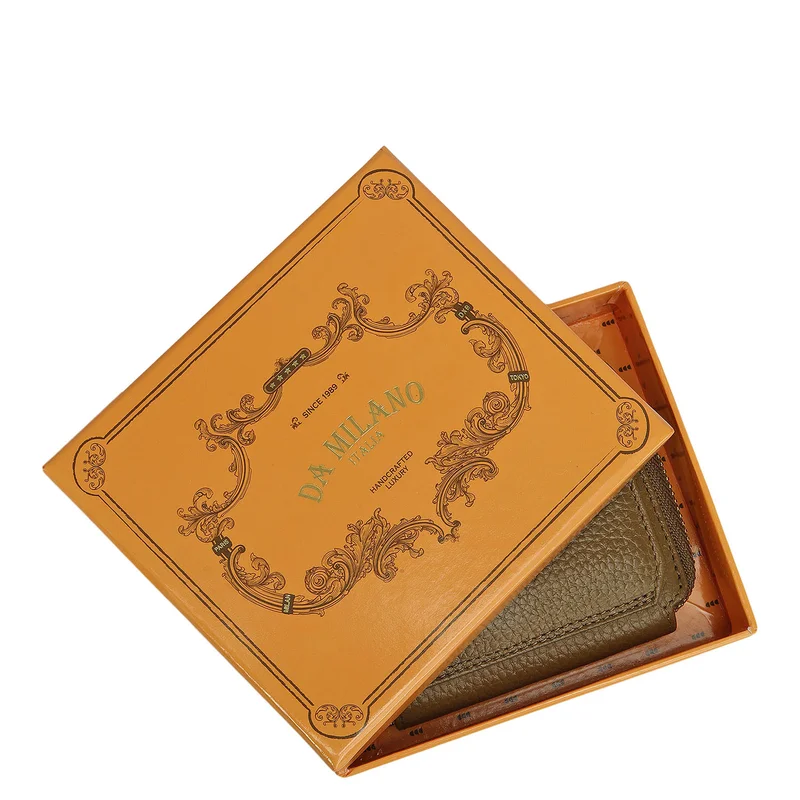 Da Milano Lime Wax Leather Ladies Wallet - Lime for Women | Best Price UAE